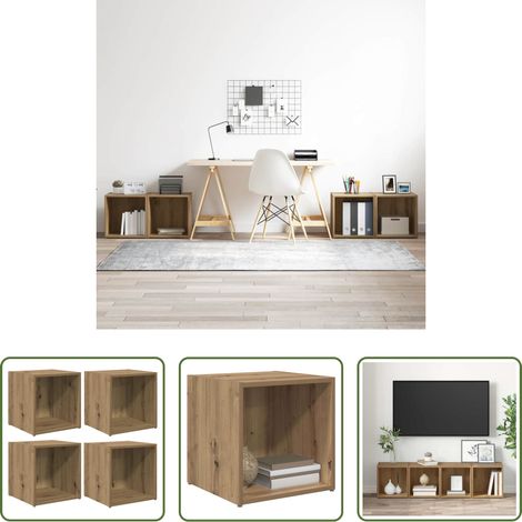 Wandmontage - TV-Schrankset 4 pcs Artisan-Eiche 37 x 35 x 37,5 cm (1/5)