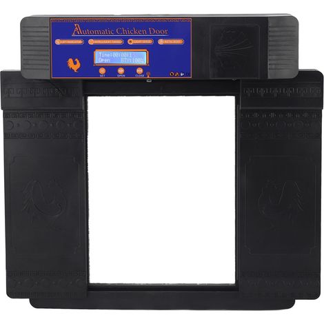 Ouvre-porte automatique pour poulailler, double ouverture, télécommande, porte électrique 100-240 V, noir, prise US (1/5)
