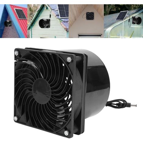 Kit de ventilador extractor con energía solar, eficiente, 2600 rpm, 430 CFM, ventilador ABS para el hogar, caravana, invernadero, tienda de mascotas. (1/5)