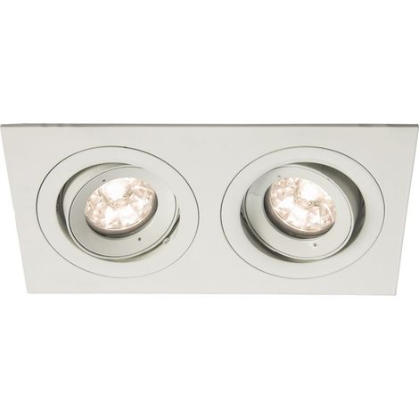 Spot BE BEST DESIGN GU10 rectangle 2 têtes orientable, blanc IP65 - EUROPOLE - 246550 (1/4)