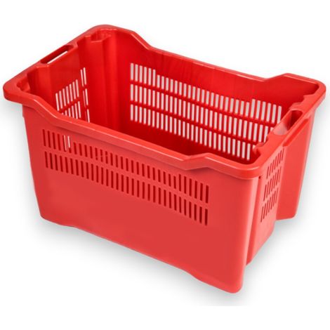 Cassetta agricola impilabile e sovrapponibile per raccolta alimenti a fondo chiuso in polietilene 52x36x31 cm 40 lt (1/3)