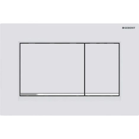 PLACCA DI COPERTURA 2 TASTI SIGMA 30 GEBERIT Bianco Opaco bordo inf. lucido