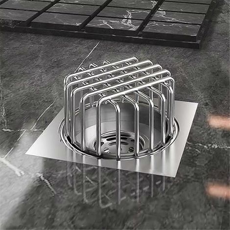 Filtre de descente de gouttière en acier inoxydable, couvercle de filtre d'égout anti-obstruction - (1/5)