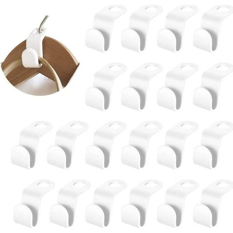 Crochets de Cintre - Non spécifié - 100 Pcs - Plastique - Gain de Place - Blanc (1/4)