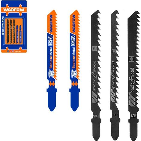 5-teiliges Sägenblatt-Set für Stichsäge WADFOW T111C T144D T244D HCS T118A T118B HSS (1/4)