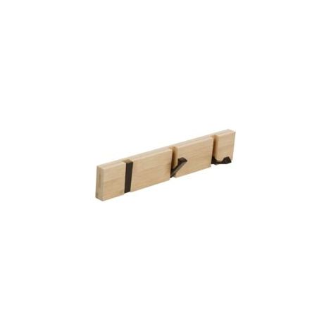 Wandgarderobe mit 3 einziehbaren Haken, Wandgarderobe zum Aufhängen von Mänteln, Schals, Handtaschen und mehr, Natur - Crezuo