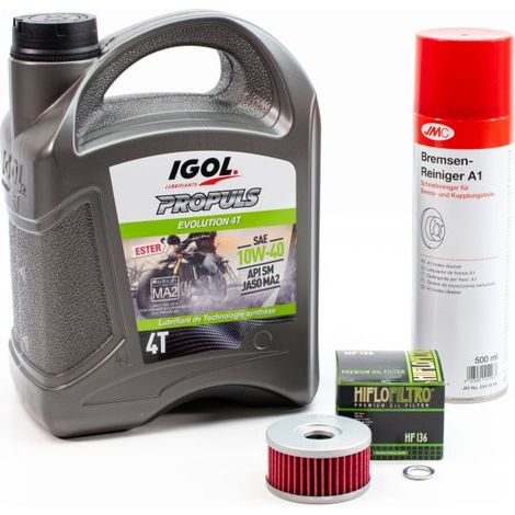 Kit Entretien Vidange Standard pour SUZUKI VL 250 INTRUDER de 2000 à 2007 - IGOL PROPULS PERFORMANCE 10W40 4L