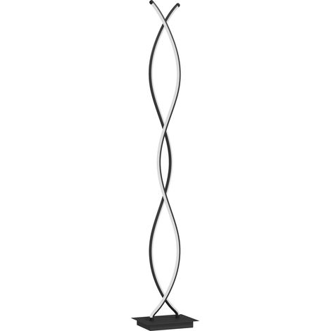 Lampadaire sur pied salon, lampe salon 3 intensités lumineuses réglables à double spirale avec interrupteur au pied, noir