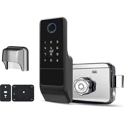 Serrure de porte intelligente étanche Tuya Wifi, à mot de passe numérique et double empreinte digitale, verrou électronique à pêne dormant pour porte