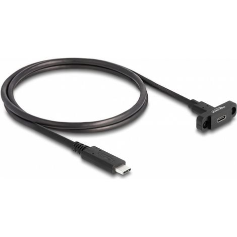 Delock Câble USB-C USB 3.2 Gen2 USB-C® femelle, USB-C® mâle 1.00 m noir 87824 (1/2)
