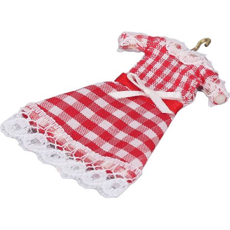 Lot de 2 robes miniatures pour maison de poupée (échelle 1/12), finitions soignées et détaillées. (1/5)