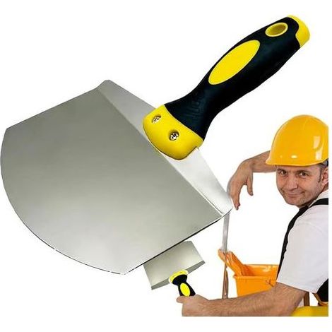 Truelle de jardin en métal robuste en acier inoxydable, petite pelle de jardinage ergonomique, idéale pour le jardin, la plage, la neige et le nettoyage des déjections, 26 x 17,5 cm (1/5)