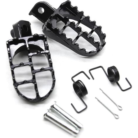 Fußrasten-Set aus schwarzem Aluminium als Ersatz für Yamaha YZ125 YZ250 PW50 PW80 BW80 DT50 RT100 RT180 TT22