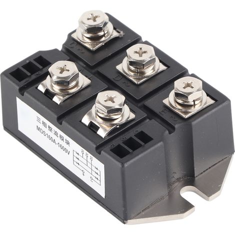 Pont redresseur triphasé 1600V 160A, module diode 5 bornes, plaque de cuivre dissipateur thermique, redresseur industriel haute puissance. (1/5)