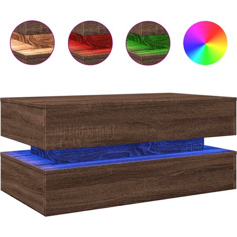 Maison Exclusive - Tavolino da Soggiorno con Luci LED Rovere Marrone 90x50x40 cm
