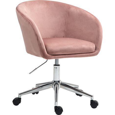 SVITA LOUISA chaise de bureau en velours rose, réglable en hauteur (1/5)