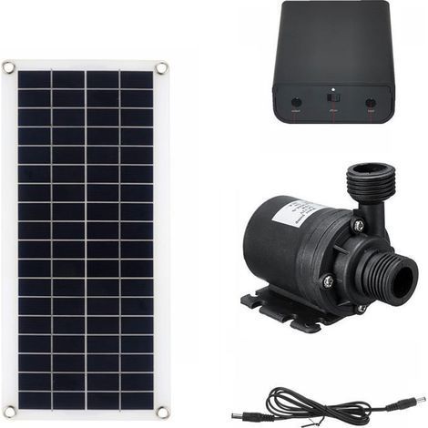 Pompe solaire 50W 800L/h – Moteur sans balais, hauteur 5m – Pour bassin jardin, fontaine (1/5)