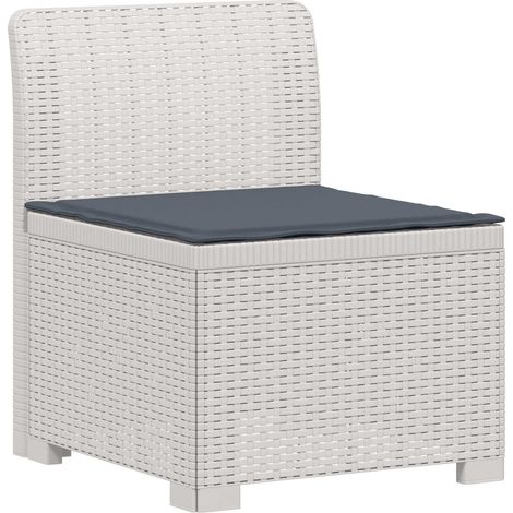 vidaXL Sillón Individual de Jardín con Cojín Apariencia de Ratan PP (1/2)