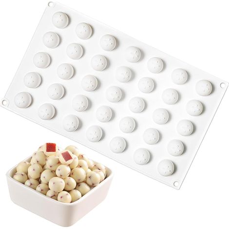PCS Silicone Sphere Mold with 35 Cavities, Ø 2cm, Sphere Chocolate Molds, Silicone Mold, Ball Chocolate Mold, Spherical Chocolate Ball Mold, For Ice Cream, Jelly, and Sweets (1/5)