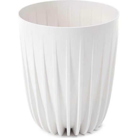Weißer, entfärbter ECO-Recycling-Blumentopf (1/5)