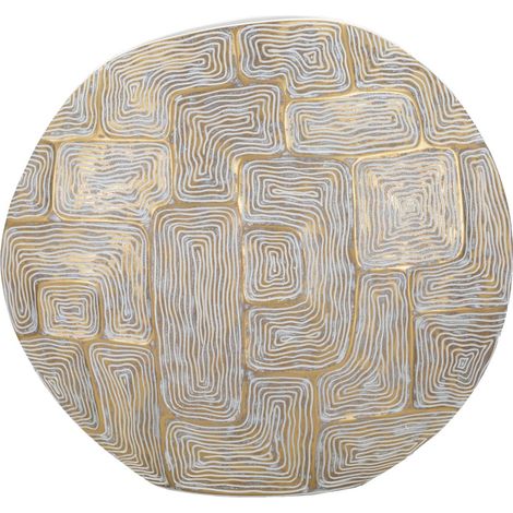 Vaso Eclips bianco e oro in resina dal profilo circolare