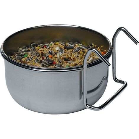 Ferplast SIRIO Bol en acier inoxydable pour perroquets et cacatoès . Variante L 302 - Misure: Ø 12.2 x h 5.8 cm - 0.55 L -