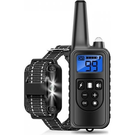 Collier de dressage pour chien avec télécommande 900m et 3 modes de vibration et de choc,collier d'éducation positive à 99 niveaux