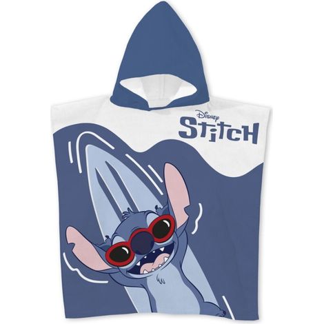 Poncho 55x110 cm avec capuche Stitch (Lilo & Stitch) Bleu (1/4)