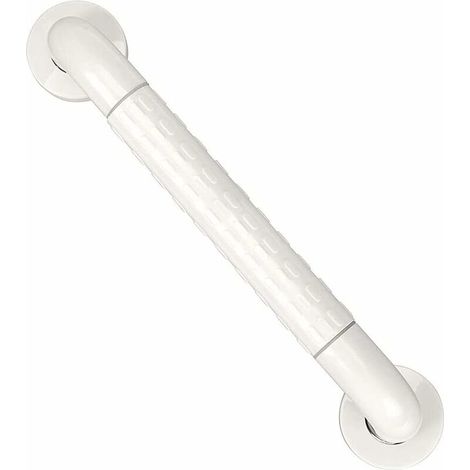 EASYCOMFORT Barre d'appui WC Manche Mural INOX Poignée de Baignoire Porte Serviette - 400mm (Blanc) (1/5)