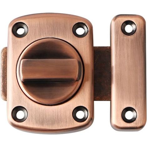 Türschlösser, Drehriegel mit 6 Schrauben für Türen, Fenster, Schränke und Gärten, Rotbronze (1/4)