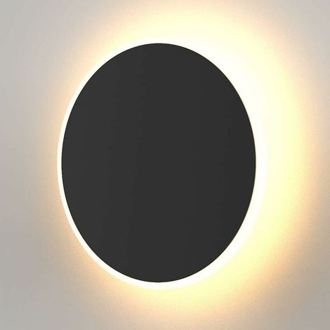 Applique Murale Chambre Avec Capteur Tactile, Lampe Mural Salon d'Intérieur Ronde Lumière Chaude 10W 3000K, Luminaire Eclairage Mural Aluminium Noire Pour Couloir Grenier (1/5)