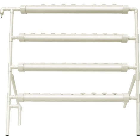 HAUTOUR Table De Croissance Hydroponique, 4 éTages Kit De Culture Hydroponique avec Pompe à Eau, 36 Trous Tuyau Hydroponique en PVC pour La Culture, Système Hydroponique (1/5)