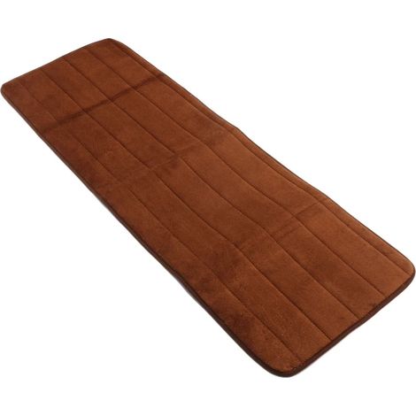Tapis de bain antidérapant en mousse à mémoire de forme, tapis de bain doux et absorbant, lavable, 81 x 51 cm (couleur café) (1/4)