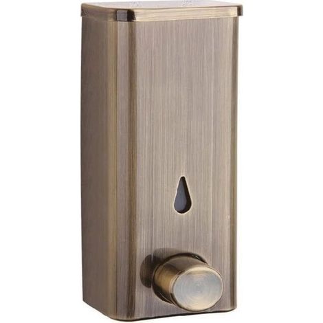 Accesorios de Baño 304 Dispensador de Jabón de Acero Inoxidable Montado en la Pared Sin Perforación para Lavarse las Manos Botella Contenedor para Hotel Baño Cocina, (bronce) (1/4)
