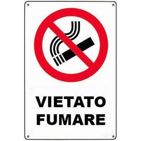 TrAdE Shop Traesio - Cartello Vietato Fumare Segnaletica Direzionale Sicurezza Avvertimento Plastificato -