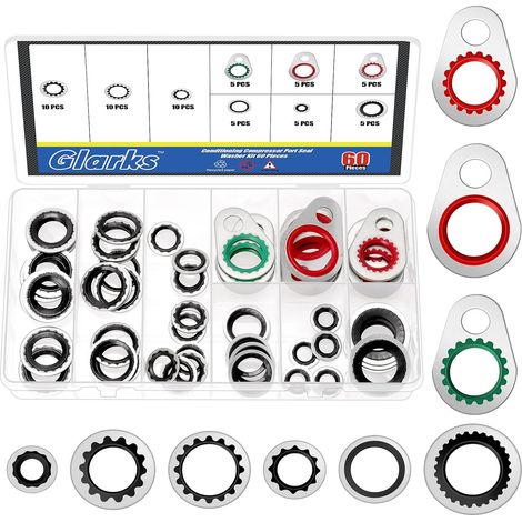 Kit de 60 joints d'étanchéité pour compresseur de climatiseur, compatible avec les modèles BC-6004, BC-6005, BC-6001, BC-6003, BC-6002, BC-6003A, BC-6010, BC-1700219 et BC-6009. (1/5)