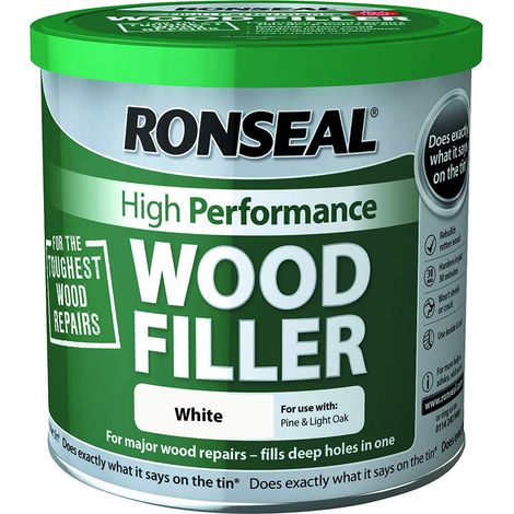 Ronseal High Performance 2-Part White Wood Filler – 550g (1/3)