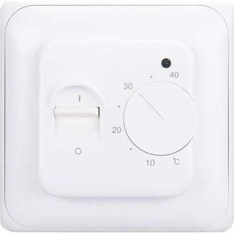 Bardusch - Thermostat mécanique WG01, AC 230 V 16 A pour appareils de Chauffage électrique avec sonde de capteur de Sol, Blanc (1/5)