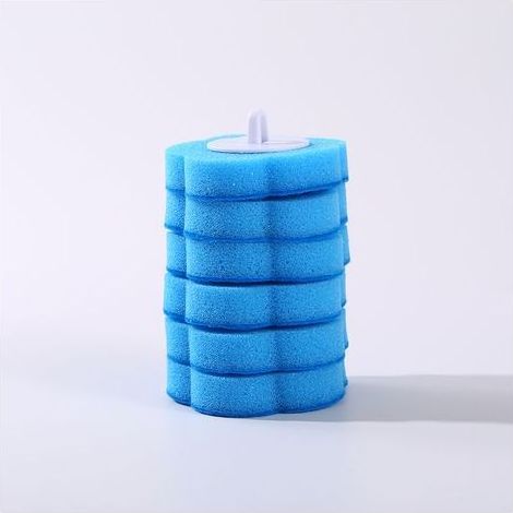 Recharge de nettoyant WC jetable, éponge nettoyante bleue au parfum océanique, désinfectant et exfoliant, 60 unités (1/5)