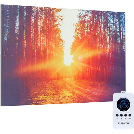 Klarstein – Radiateur infrarouge mural 580W – Panneau chauffant extra plat – Technologie IR ComfortHeat – Protection projections d'eau – Dimensions 90x59.5x6 cm