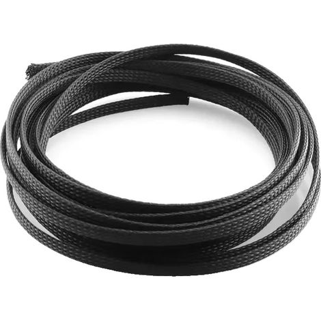 Manchon de câble tressé extensible, protection pour animaux, longueur personnalisable, 12, noir, 3m (1/2)