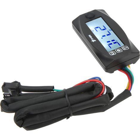Compteur numérique LCD moto - Voltmètre tension thermomètre température horloge avec capteur M14x1.5 (1/5)