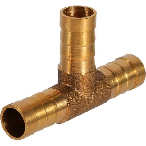 Raccord en T laiton 3 voies 10mm - Pour tuyaux carburant/gaz comprimé - Haute étanchéité - Résistance à la corrosion (1/5)