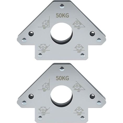 Lot de 2 équerres de soudage magnétiques - Capacité de charge : 50 kg - Positionneur de soudage avec forte adhérence - Angle de soudage magnétique avec 45°, 90° et 135° - Aimant de soudage robuste (1/5)