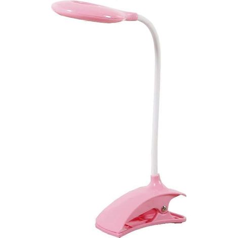 Lampe LED portable à lumière douce, lampe de chevet USB à pince pour les yeux/multifonctionnelle/bras pivotant à 360° en forme de cygne, outil d'éclairage de lecture rose (1/4)