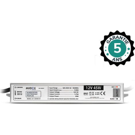 Alimentatore elettronico per LED 40-45W 45W 12V DC 3,75A (1/2)