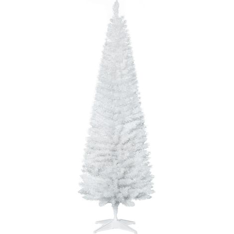 Albero di Natale artificiale 180 cm bianco con 390 rami, salvaspazio per interni (1/5)