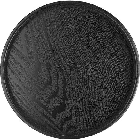 Plateau à thé en bois rond 242cm plateau en bois noir plateau à thé rond bureau à domicile salon plateau de nourriture