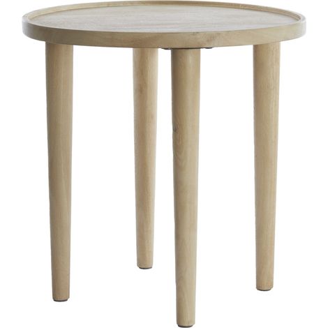 Light & Living Beistelltisch QIANO aus Natur-Mangoholz – Ø49x49