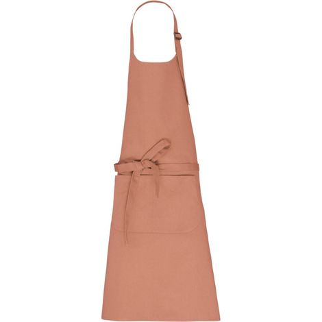 Tablier avec poche en coton bio KARIBAN Camel Unique.